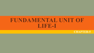 FUNDAMENTAL UNIT OF
LIFE-I
CHAPTER-5
 