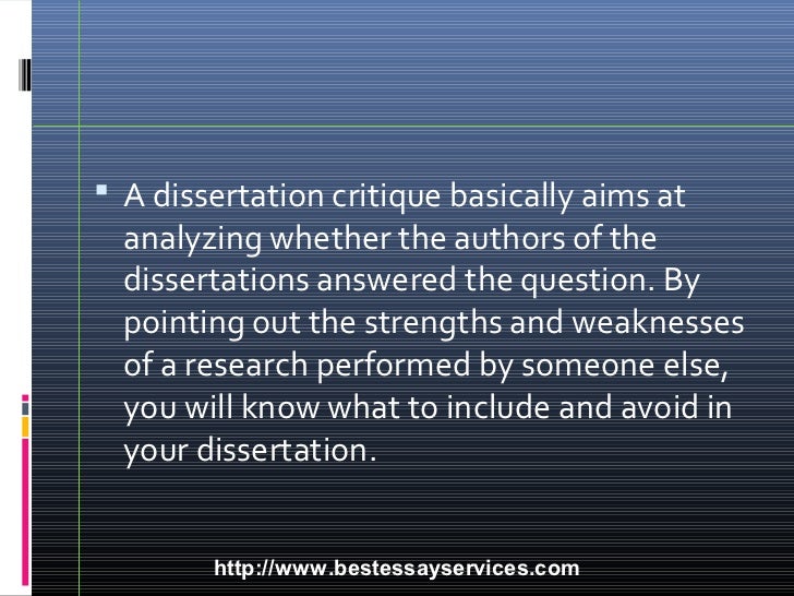 Dissertation critique