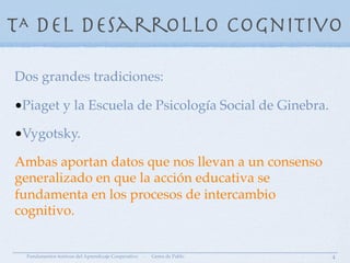 Tª del desarrollo cognitivo

Dos grandes tradiciones:

•Piaget y la Escuela de Psicología Social de Ginebra.

•Vygotsky.

...