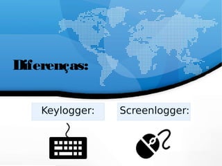 Diferenças:
Keylogger: Screenlogger:
 