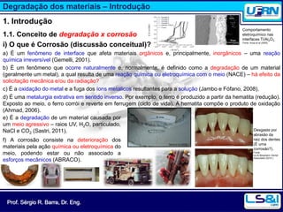 Fundamentos da degradação dos materiais | PDF