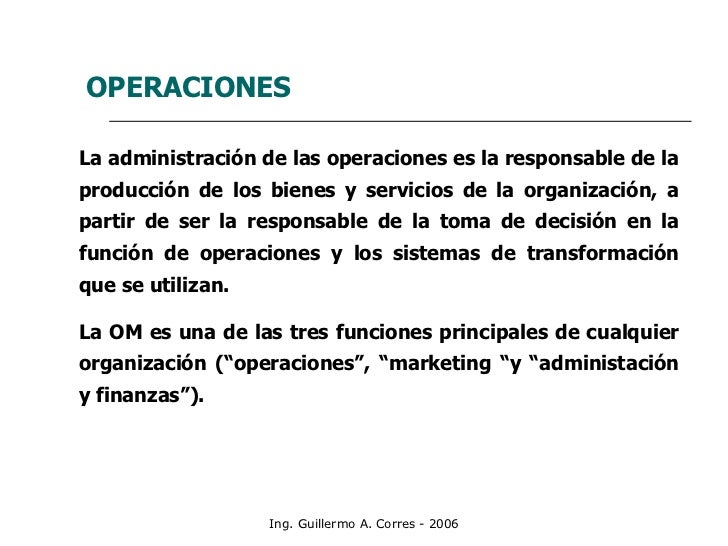 Administración De Operaciones