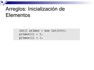 Arreglos: Inicialización de Elementos 