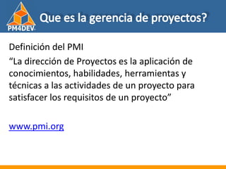 Fundamentos de al Gerencia de Proyectos