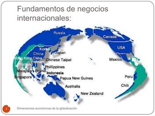 Fundamentos de negocios
    internacionales:




1   Dimensiones económicas de la globalización
 