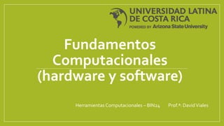 Fundamentos
Computacionales
(hardware y software)
Herramientas Computacionales – BIN24 Prof.ª: DavidViales
 