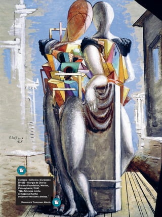 GIORGIODECHIRICO/DIOMEDIA
Fantasia – Sófocles e Eurípedes
(1925) – Giorgio de Chirico
(Barnes Foundation, Merion,
Pennsylvania, EUA).
“Não foi culpa minha
se naquela manhã
encontrei-me com a beleza.”
MARGUERITE YOURCENAR. Alexis.
FILOVU-322-341-U4-cap18.indd 323 30/05/13 11:36
 