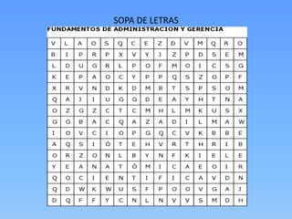 SOPA DE LETRAS
 