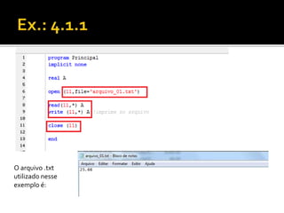 O arquivo .txt 
utilizado nesse 
exemplo é: 
 