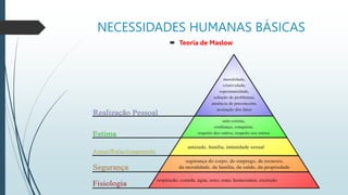 NECESSIDADES HUMANAS BÁSICAS
 Teoria de Maslow
 