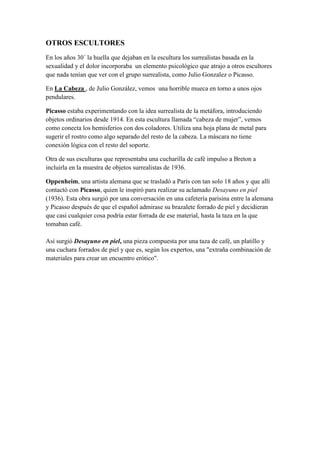 La escultura Surrealista.