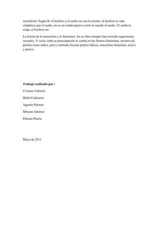 La escultura Surrealista.