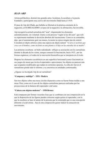 La escultura Surrealista.