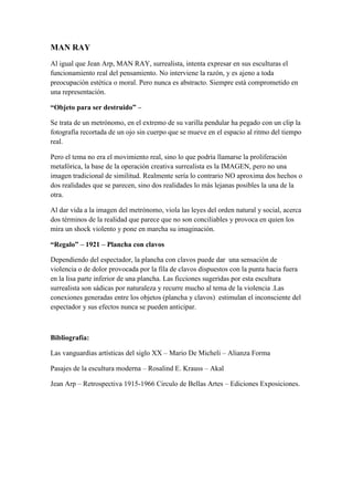 La escultura Surrealista.