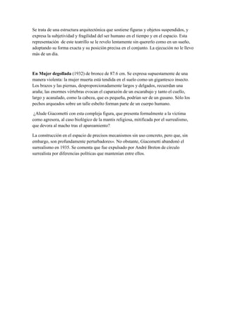 La escultura Surrealista.