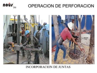 OPERACION DE PERFORACION
INCORPORACION DE JUNTAS
 