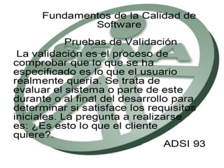 Fundamentos de la calidad de software.