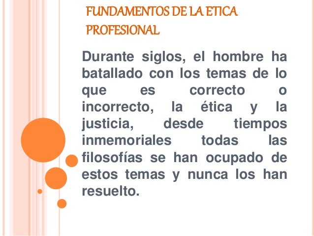 Fundamentos de la ética profesional