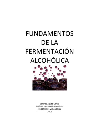 FUNDAMENTOS 
DE LA 
FERMENTACIÓN 
ALCOHÓLICA 
Lorenzo Agudo García 
Profesor de Ciclo VitIvinicultura 
IES CENCIBEL Villarrobledo 
2014 
 