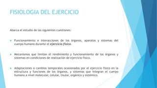 Fundamentos de la fisiologia del ejercicio | PPTX