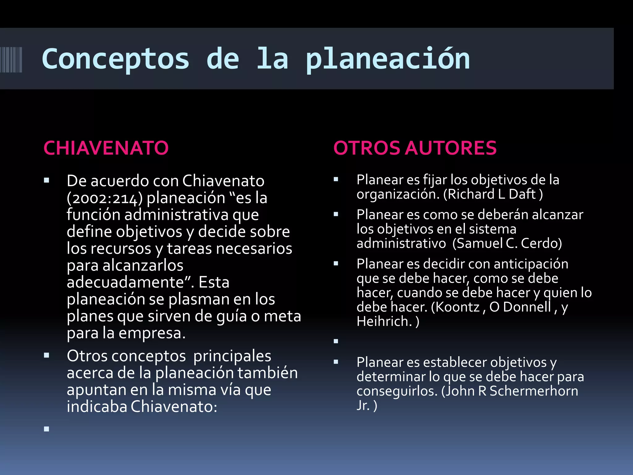 Fundamentos de la planeacion. definiciones básicas | PPT