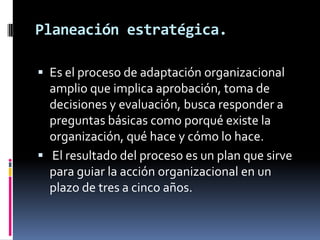 Fundamentos de la planeacion. definiciones básicas | PPTX