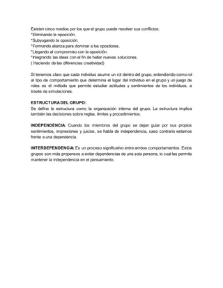 Fundamentos del comportamiento de los grupos | DOCX