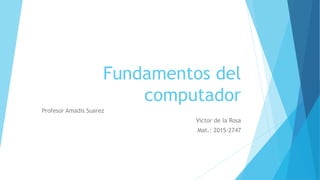 Fundamentos del
computador
Profesor Amadis Suarez
Victor de la Rosa
Mat.: 2015-2747
 