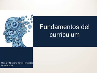 Fundamentos del
currículum

M en C y TE Lilia G. Torres Fernández
Febrero, 2014

 