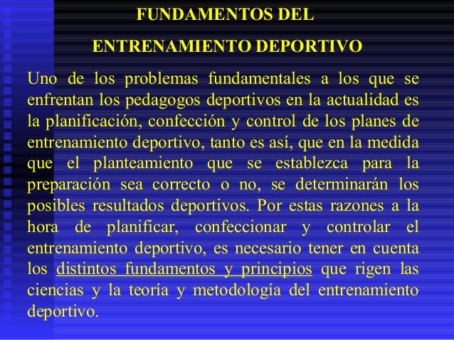 Fundamentos del entrenamiento deportivo