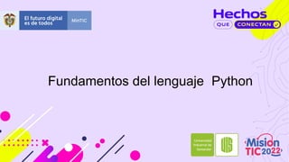 Fundamentos del lenguaje Python 2 princi | PPTX