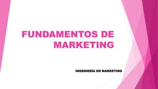 FUNDAMENTOS DE
MARKETING
INGENIERÍA EN MARKETING
 