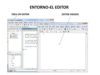 CREA UN EDITOR
ENTORNO-EL EDITOR
EDITOR CREADO
 