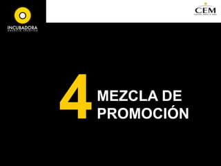 Mezcla de marketingDefinición: conjunto de herramientas tácticas controlables de marketing –producto, precio, plaza y promoción-, que la empresa combina para producir la respuesta deseada en el mercado meta. Variedad de productosCalidadDiseñoCaracterísticasMarcaEnvaseServiciosPrecio de listaDescuentosComplementosPeriodo de pagoCondiciones de créditoPrecioProductoClientesCanalesCoberturaSurtidUbicacionesInventarioTransporteLogísticaPublicidadVentas personalesPromoción de ventasRelaciones públicasPromociónPlaza