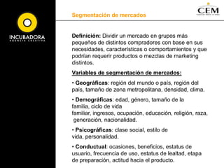 6SEGMENTACIÓNDE MERCADOSNoviembre 20 de 2004