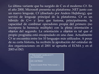 Historia del C++ y JAVA | PPTX