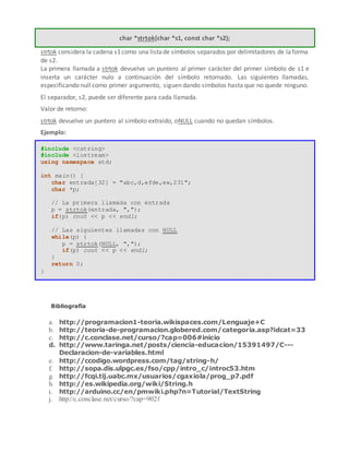 Fundamentos de programación librería string C++ | DOCX