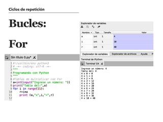 bucles en python: for y while - guía completa... Fundamentos de programación en python | PDF