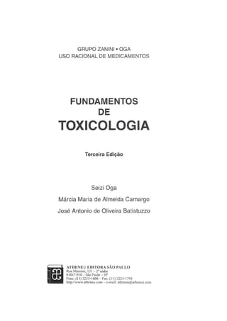 Fundamentos de Toxicologia (Em Portuguese do Brasil) - Seizi Oga:  9788574541075 - AbeBooks
