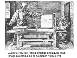 ALBRECHT DÜRER  Artista pintando um alaúde 1525  Imagem reproduzida de Gombrich 1986 p 219 