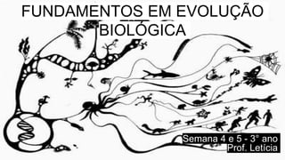 FUNDAMENTOS EM EVOLUÇÃO
BIOLÓGICA
Semana 4 e 5 - 3° ano
Prof. Letícia
 