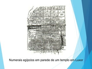 Numerais egípcios em parede de um templo em Luxor
 