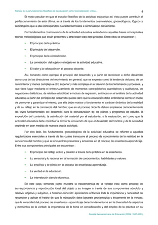 Fundamentos filosoficos de la educacion_IAFJSR | PDF