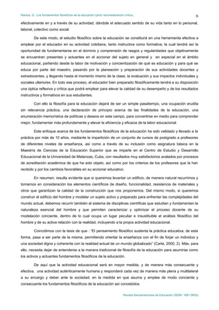Fundamentos filosoficos de la educacion_IAFJSR | PDF