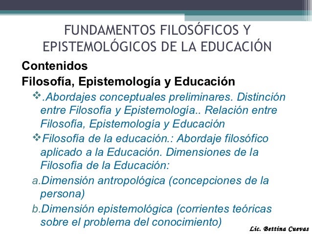 Fundamentos filosoficos y epistemologicos