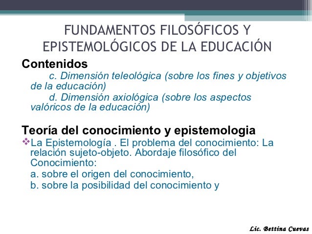Fundamentos filosoficos y epistemologicos