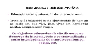Idade MODERNA e Idade CONTEMPORÂNEA
 