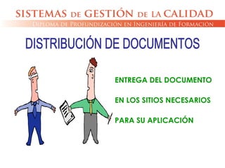 ENTREGA DEL DOCUMENTO
EN LOS SITIOS NECESARIOS
PARA SU APLICACIÓN
 