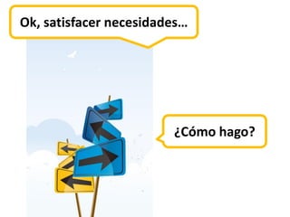 Ok, satisfacer necesidades…




                        ¿Cómo hago?
 