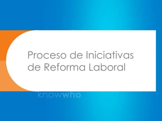 Proceso de Iniciativas
de Reforma Laboral
 